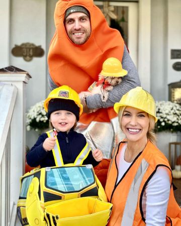 Whitney Bischoff with her husband, Ricky Angel, and son, Haydes Singleton Angel on Halloweens